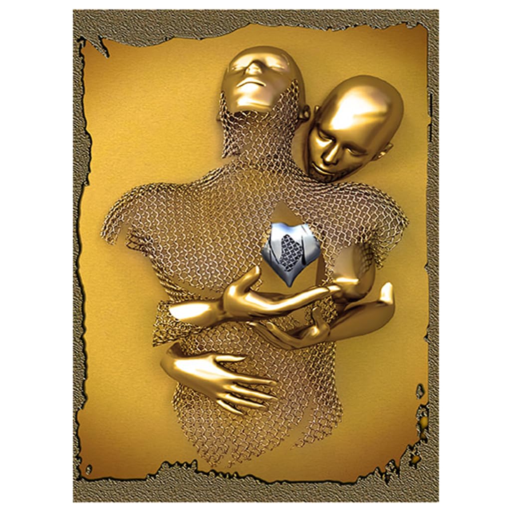 HASTHIP 3D Painting Metal Figure Statue Art Couple Love Heart Kiss Pictures Wall Art Canvas Print Poster Drawing Decor for Home Living Room Bedroom Office - Without Frame (30x40cm) Heart HASTHIP 3D Painting Metal Figure Statue Art Couple Love Heart Kiss Pictures Wall Art Canvas Print Poster Drawing Decor for Home Living Room Bedroom Office - Without Frame (30x40cm) Heart